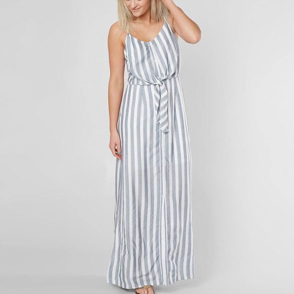 Daytrip Blue and White Striped Maxi Dress